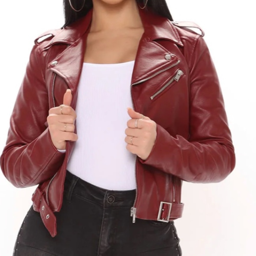 She Ready Moto Jacket - Wine